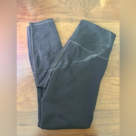 Athleta Persistence Laser Cut 7/8 Grey Leggings - Picture 2 of 7